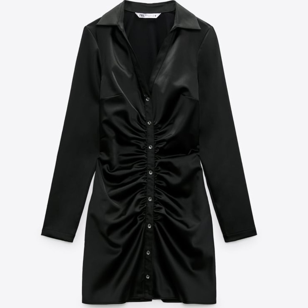 Draped satin effect dress